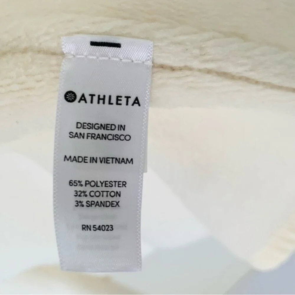 Athleta Cardigan Sweater Cozy Karma Wrap L Cream Open Front Oversized Minimalist